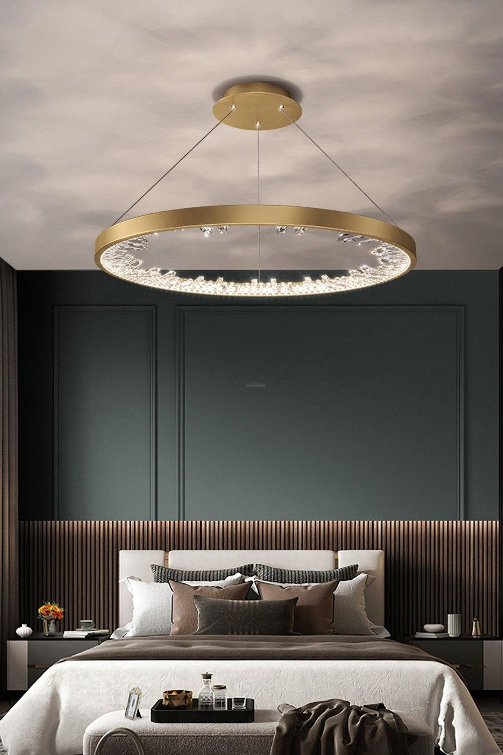 Modern Halo Crystal Ring Chandelier - view 6 | morylighting