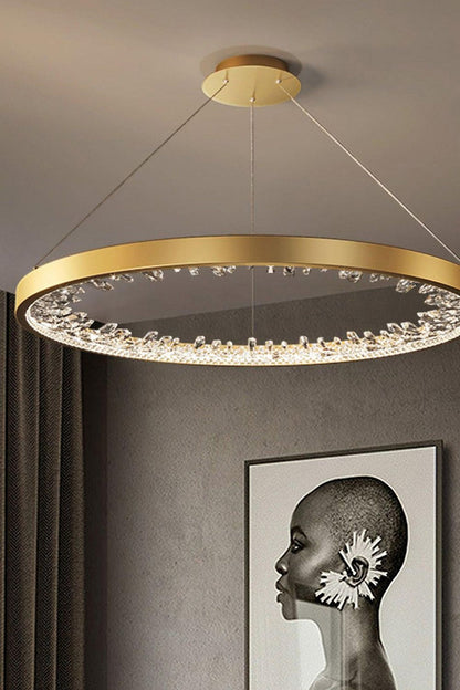 Modern Halo Crystal Ring Chandelier - view 7 | morylighting