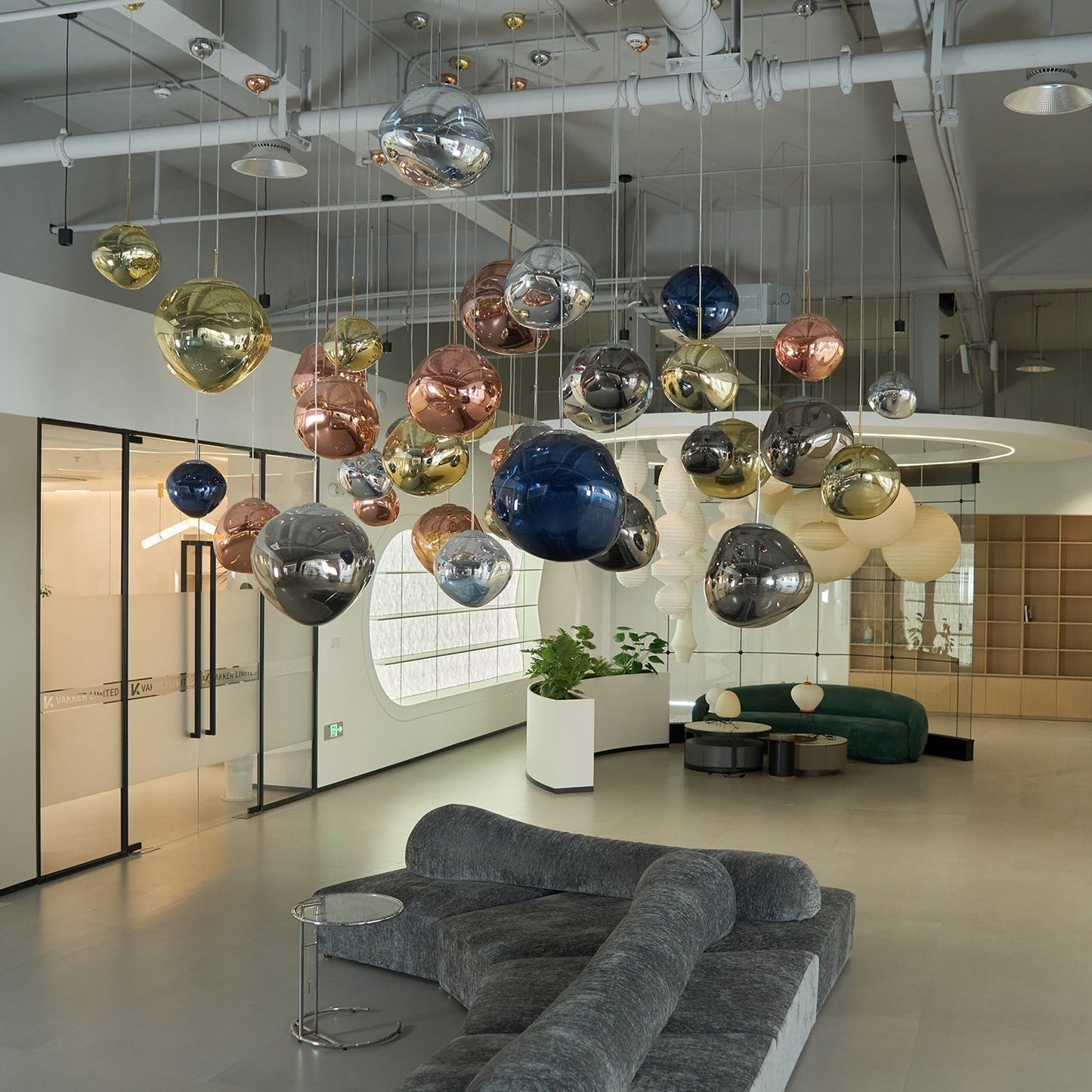 Multi Lava Round Chandelier