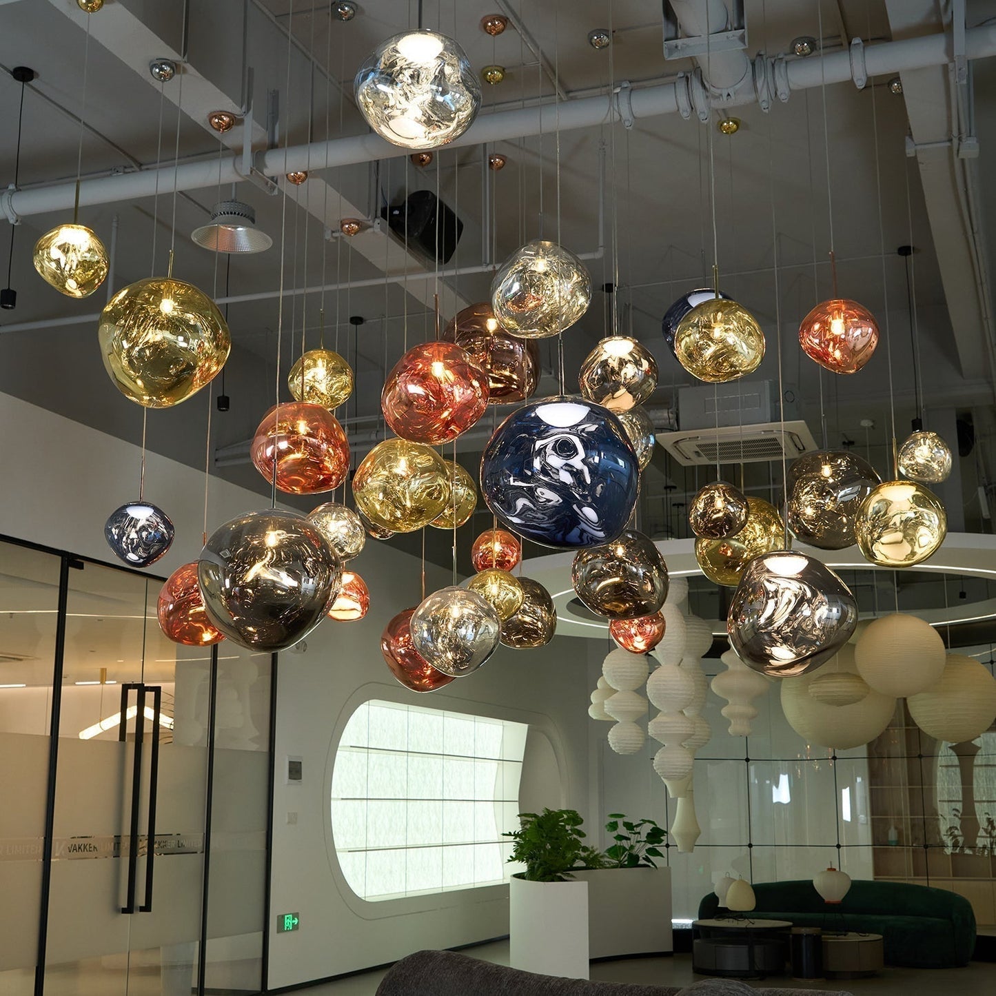 Multi Lava Round Chandelier