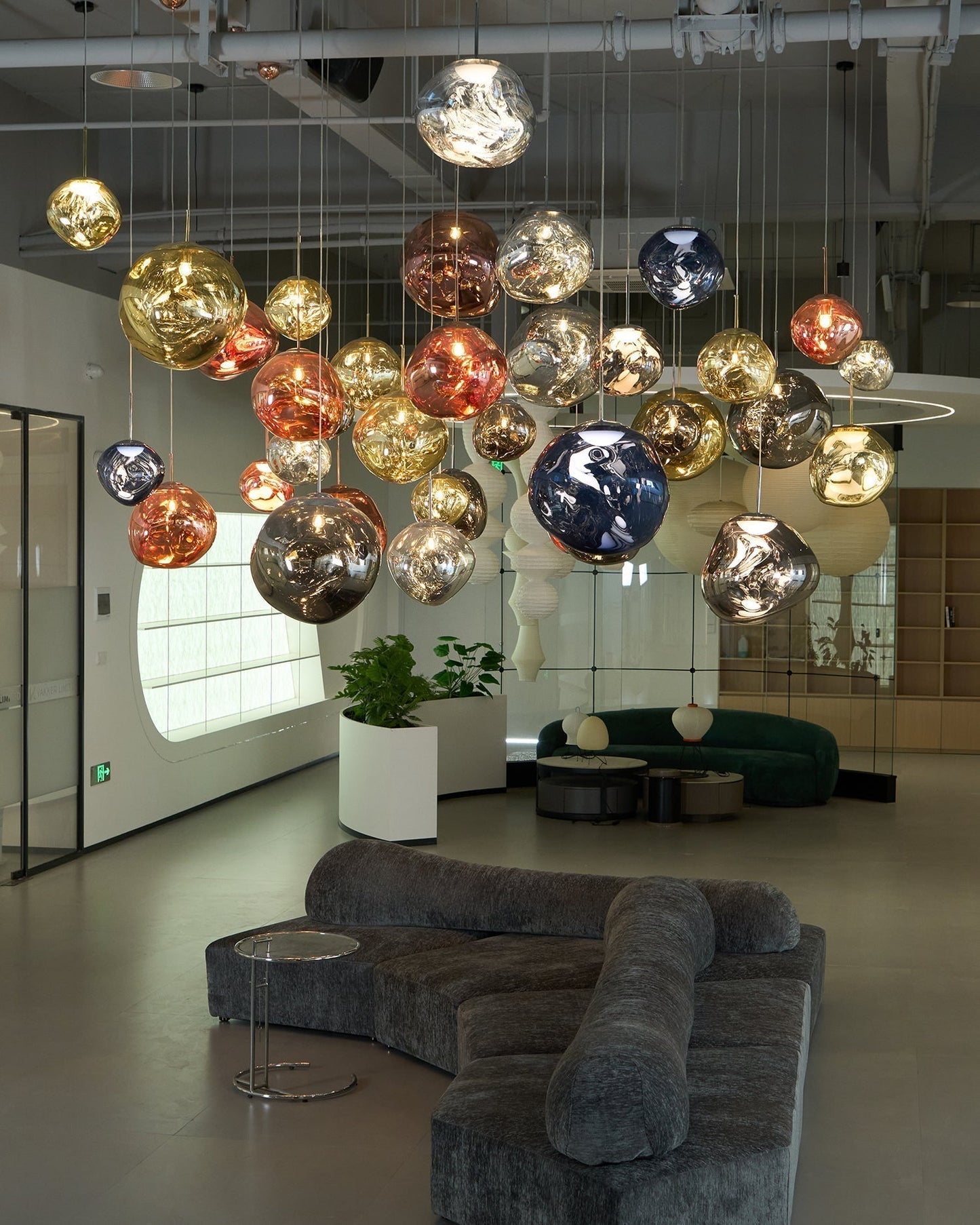 Multi Lava Round Chandelier