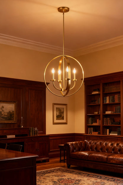 Modern Round Lantern Chandelier - view 9 | morylighting