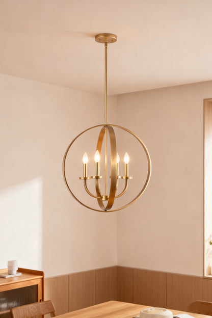 Modern Round Lantern Chandelier - view 6 | morylighting