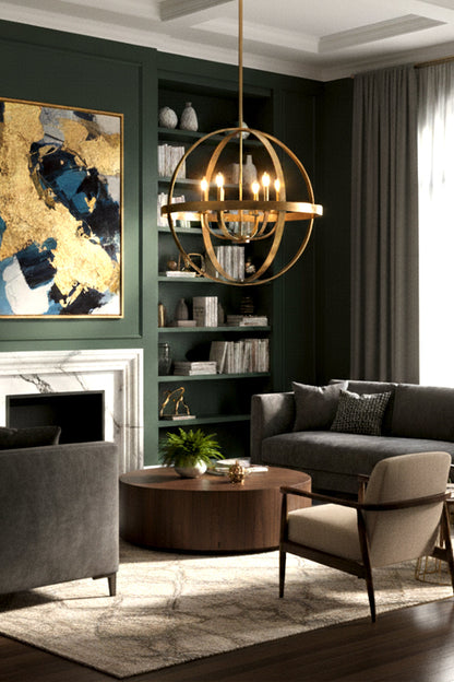 Modern Round Lantern Chandelier - view 11 | morylighting
