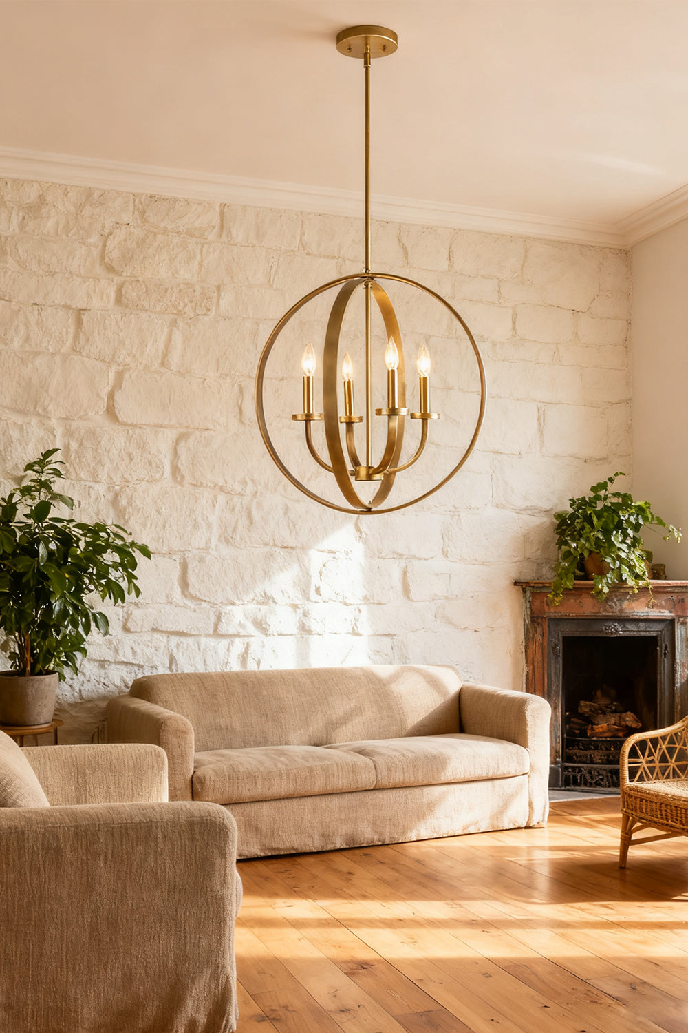 Modern Round Lantern Chandelier - view 8 | morylighting