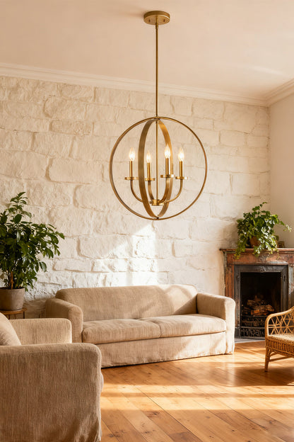 Modern Round Lantern Chandelier - view 8 | morylighting