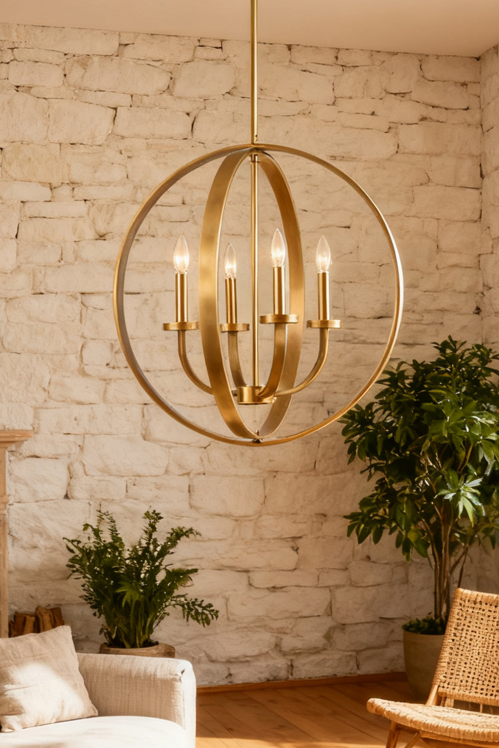 Modern Round Lantern Chandelier - view 10 | morylighting