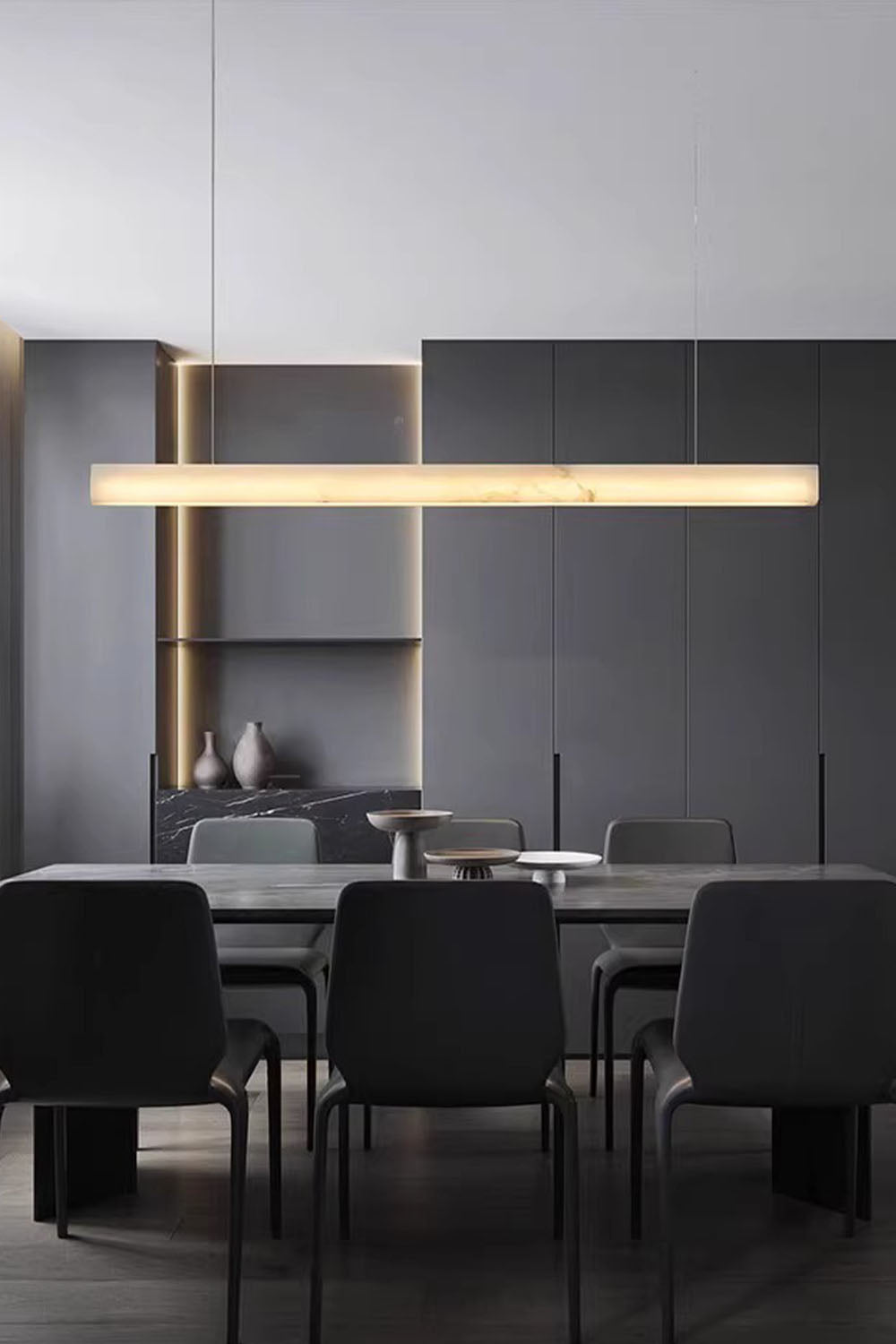 New Chinese Style Simple Natural Marble Chandelier - view 3 | morylighting