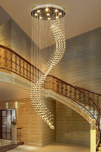 Moon Shaped Curved Crystal Chandelier - morylighting