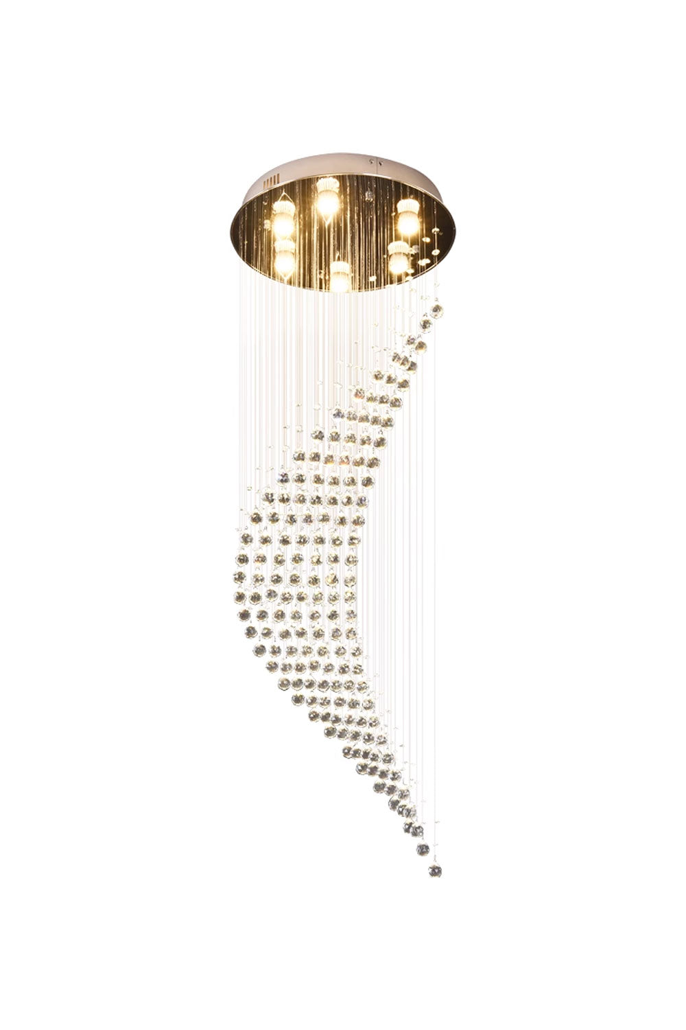 Moon Shaped Curved Crystal Chandelier - morylighting