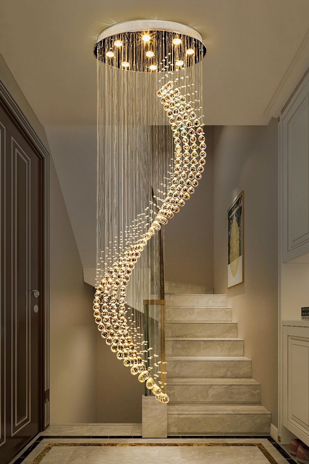 Moon Shaped Curved Crystal Chandelier - morylighting