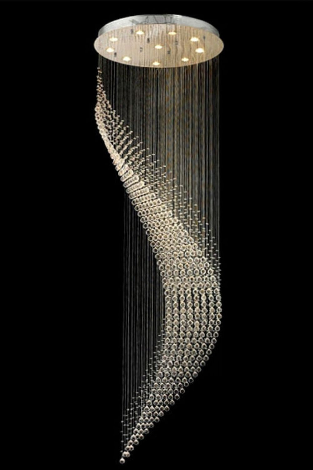 Moon Shaped Curved Crystal Chandelier - morylighting