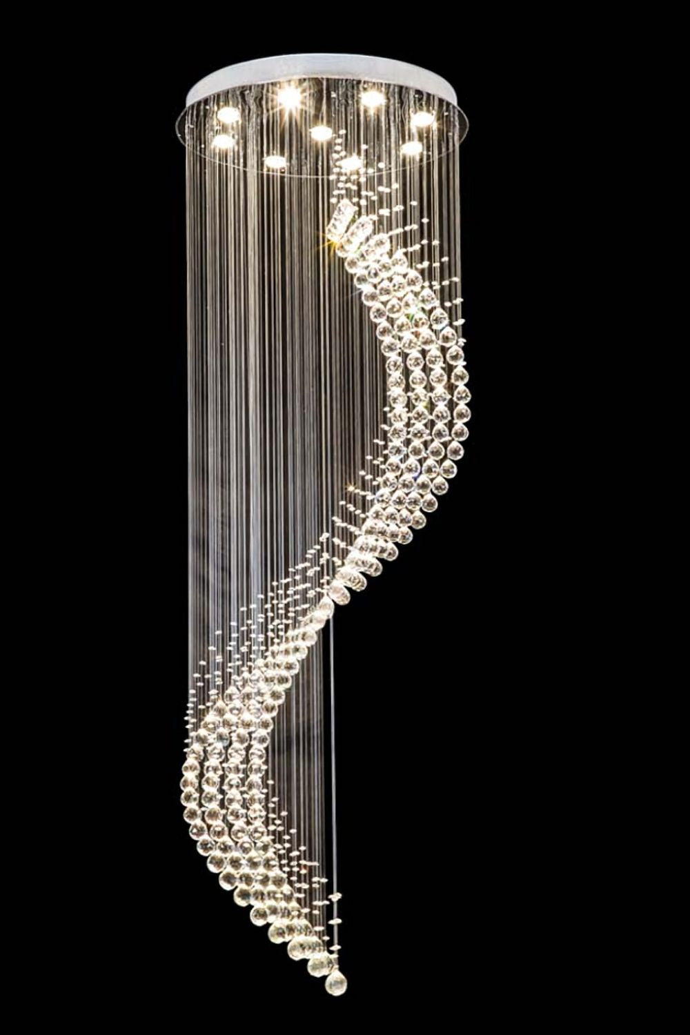 Moon Shaped Curved Crystal Chandelier - morylighting