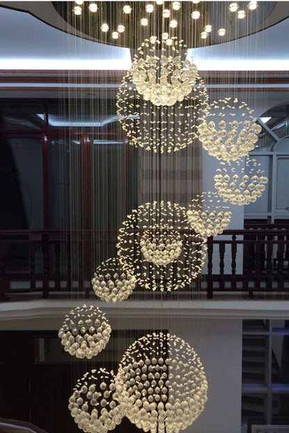 Multi-Balls Chrome Crystal Chandelier - morylighting