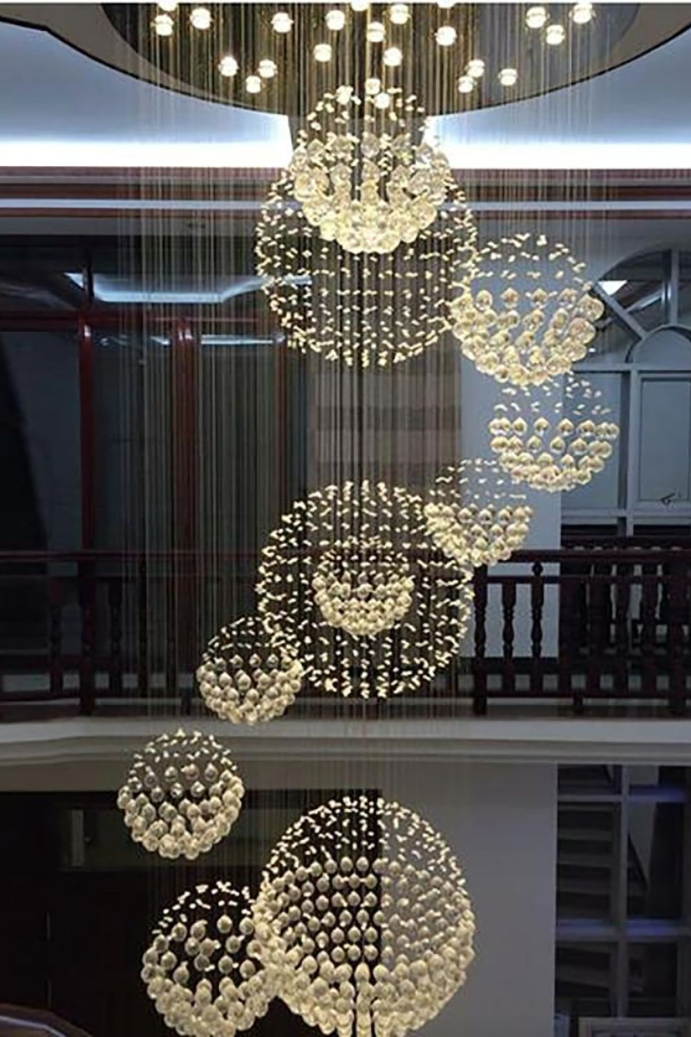Multi-Balls Chrome Crystal Chandelier - morylighting