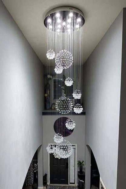 Multi-Balls Chrome Crystal Chandelier - morylighting