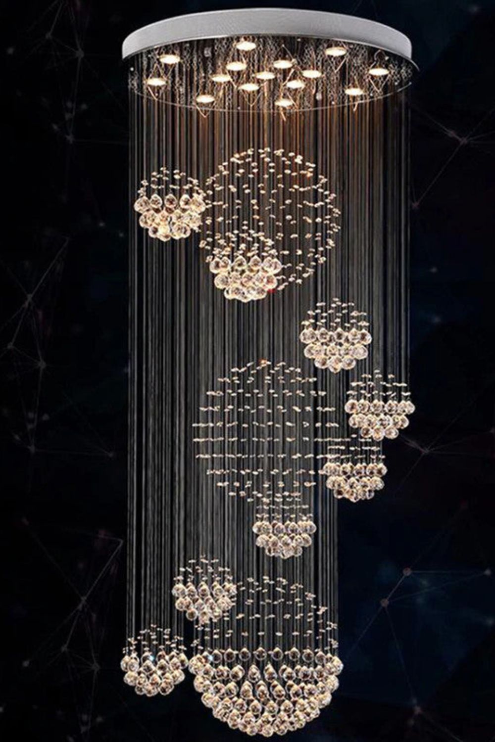 Multi-Balls Chrome Crystal Chandelier - morylighting