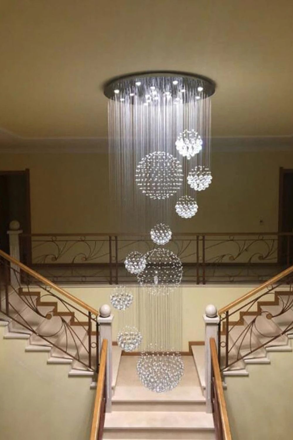 Multi-Balls Chrome Crystal Chandelier - morylighting