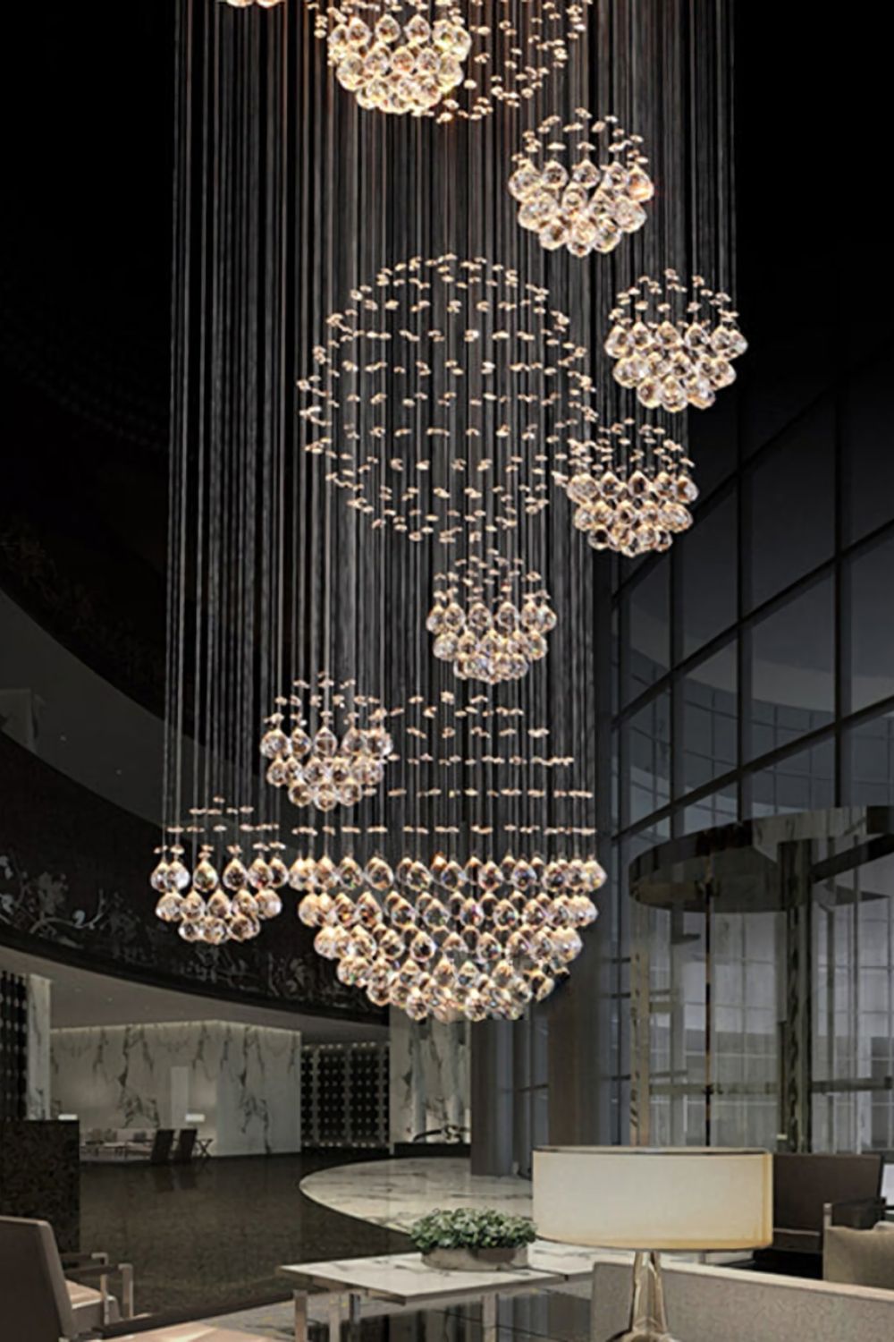 Multi-Balls Chrome Crystal Chandelier - morylighting