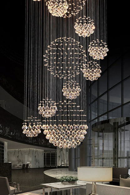Multi-Balls Chrome Crystal Chandelier - morylighting