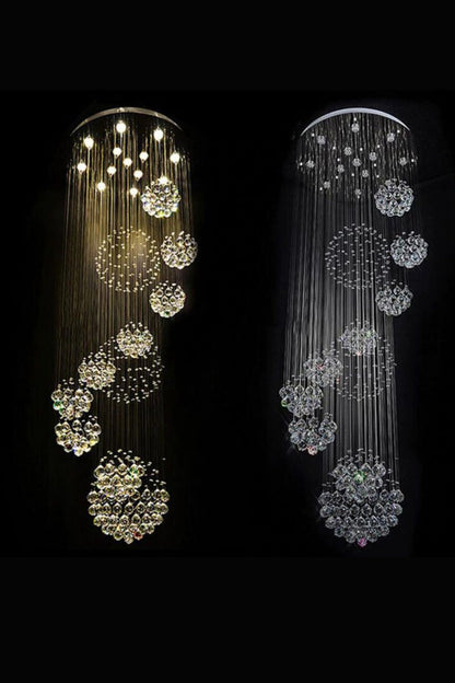 Multi-Balls Chrome Crystal Chandelier - morylighting