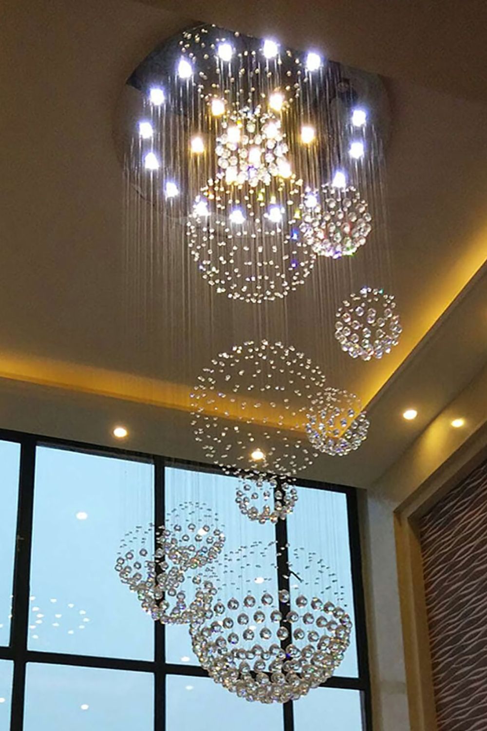 Multi-Balls Chrome Crystal Chandelier - morylighting