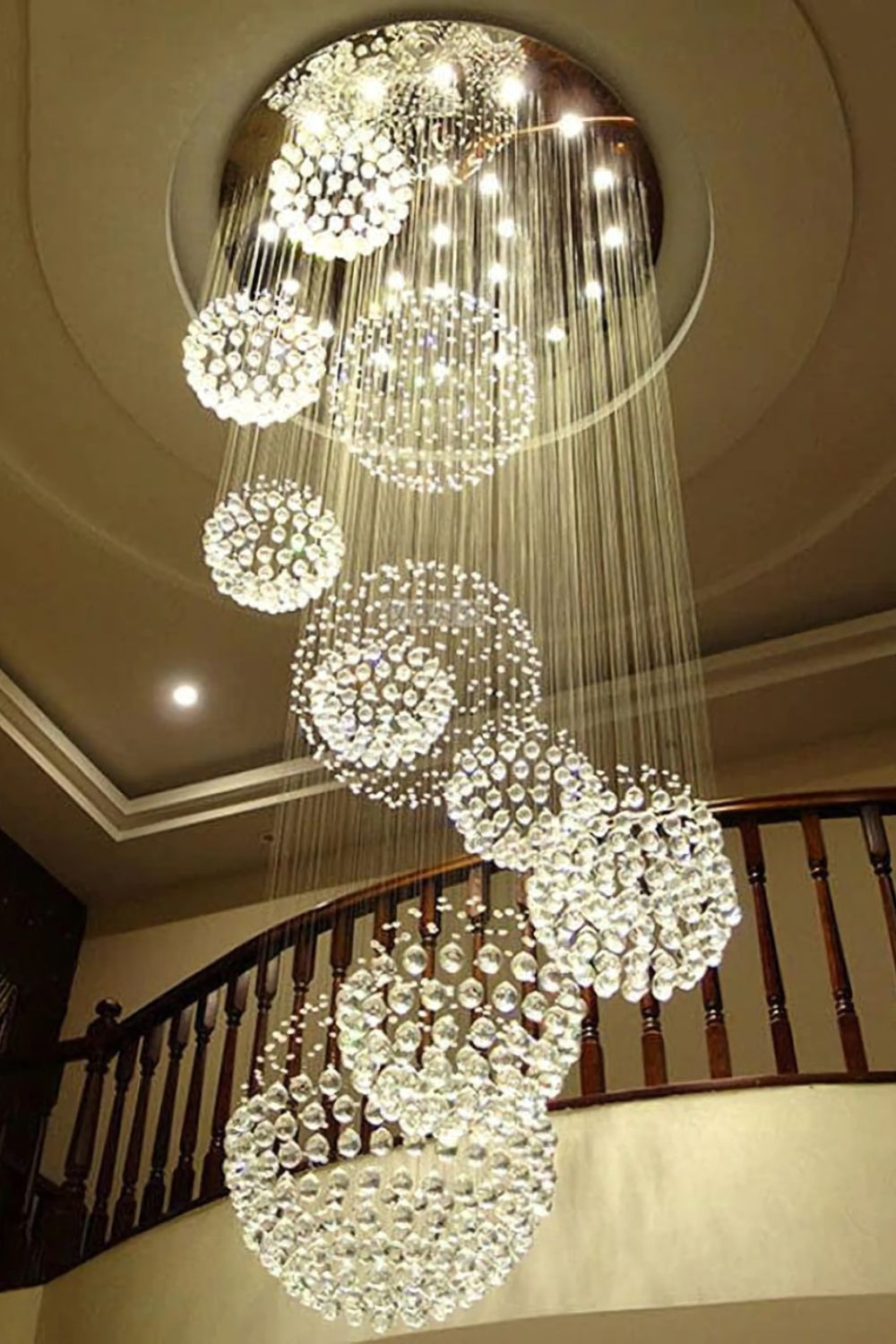 Multi-Balls Chrome Crystal Chandelier - morylighting