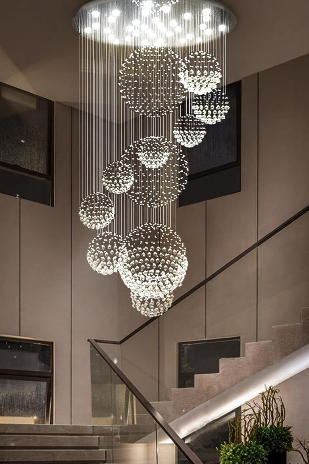 Multi-Balls Chrome Crystal Chandelier - morylighting