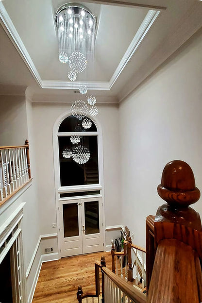 Multi-Balls Chrome Crystal Chandelier - morylighting