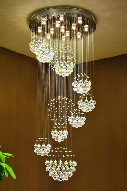 Multi-Balls Chrome Crystal Chandelier - morylighting