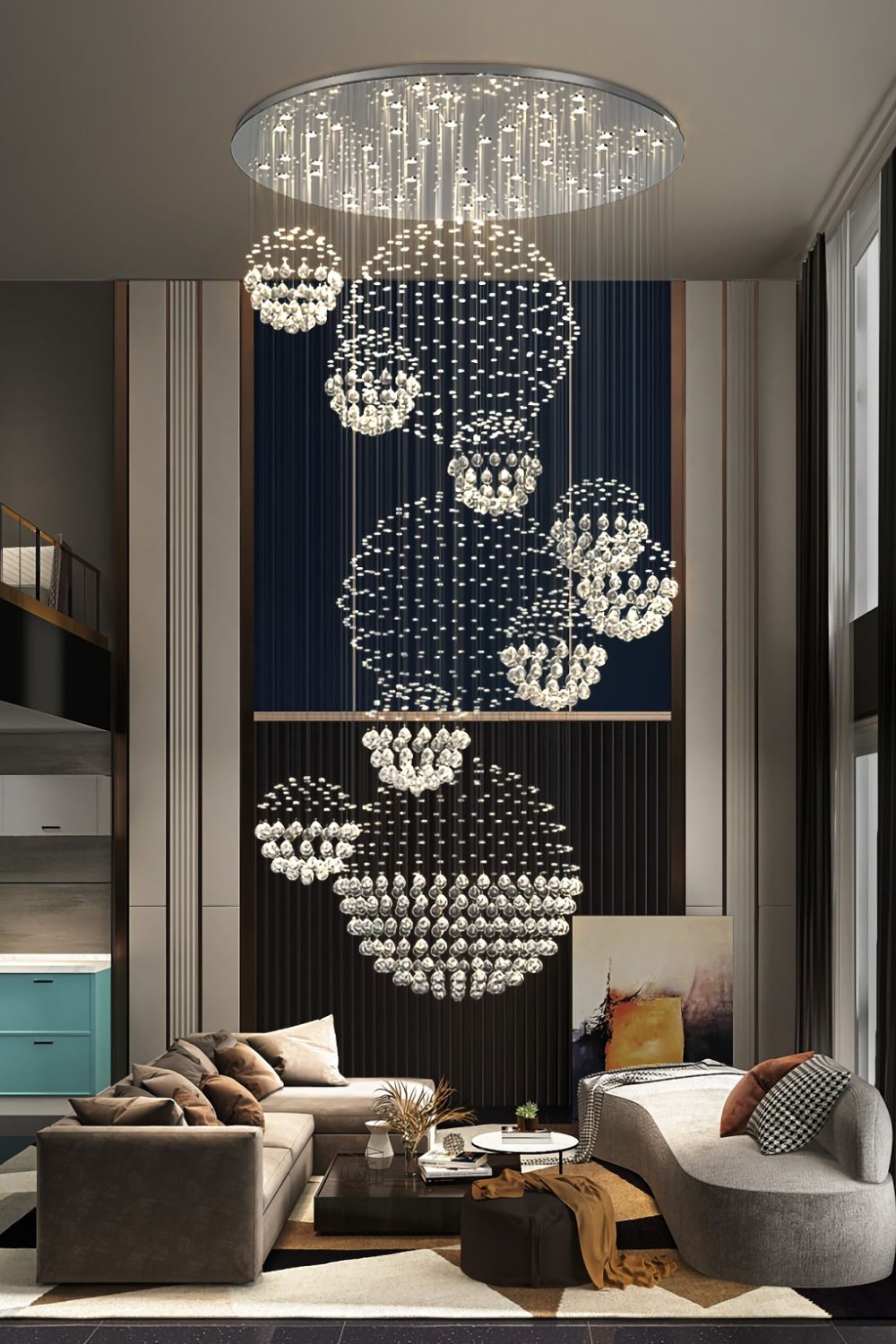 Multi-Balls Chrome Crystal Chandelier - morylighting