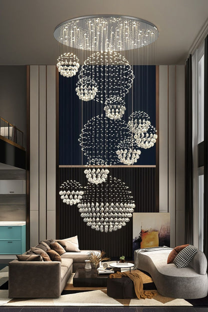Multi-Balls Chrome Crystal Chandelier - morylighting