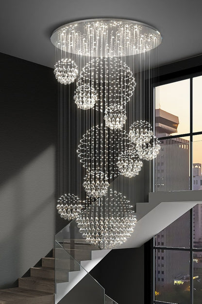 Multi-Balls Chrome Crystal Chandelier - morylighting