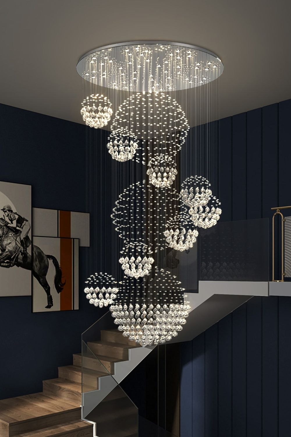 Multi-Balls Chrome Crystal Chandelier - morylighting