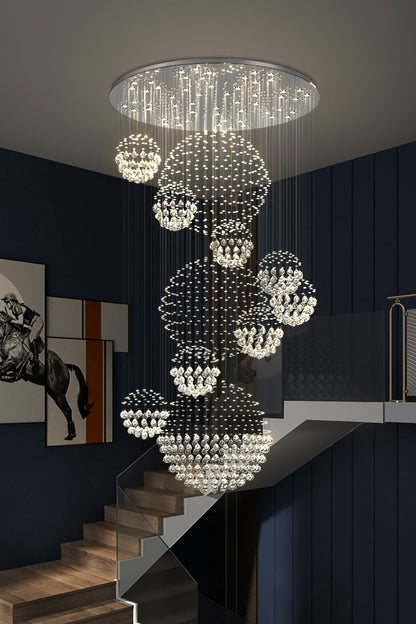 Multi-Balls Chrome Crystal Chandelier - morylighting