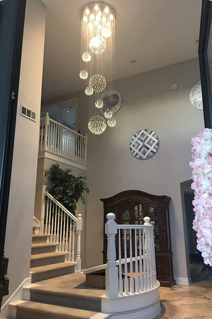 Multi-Balls Chrome Crystal Chandelier - morylighting