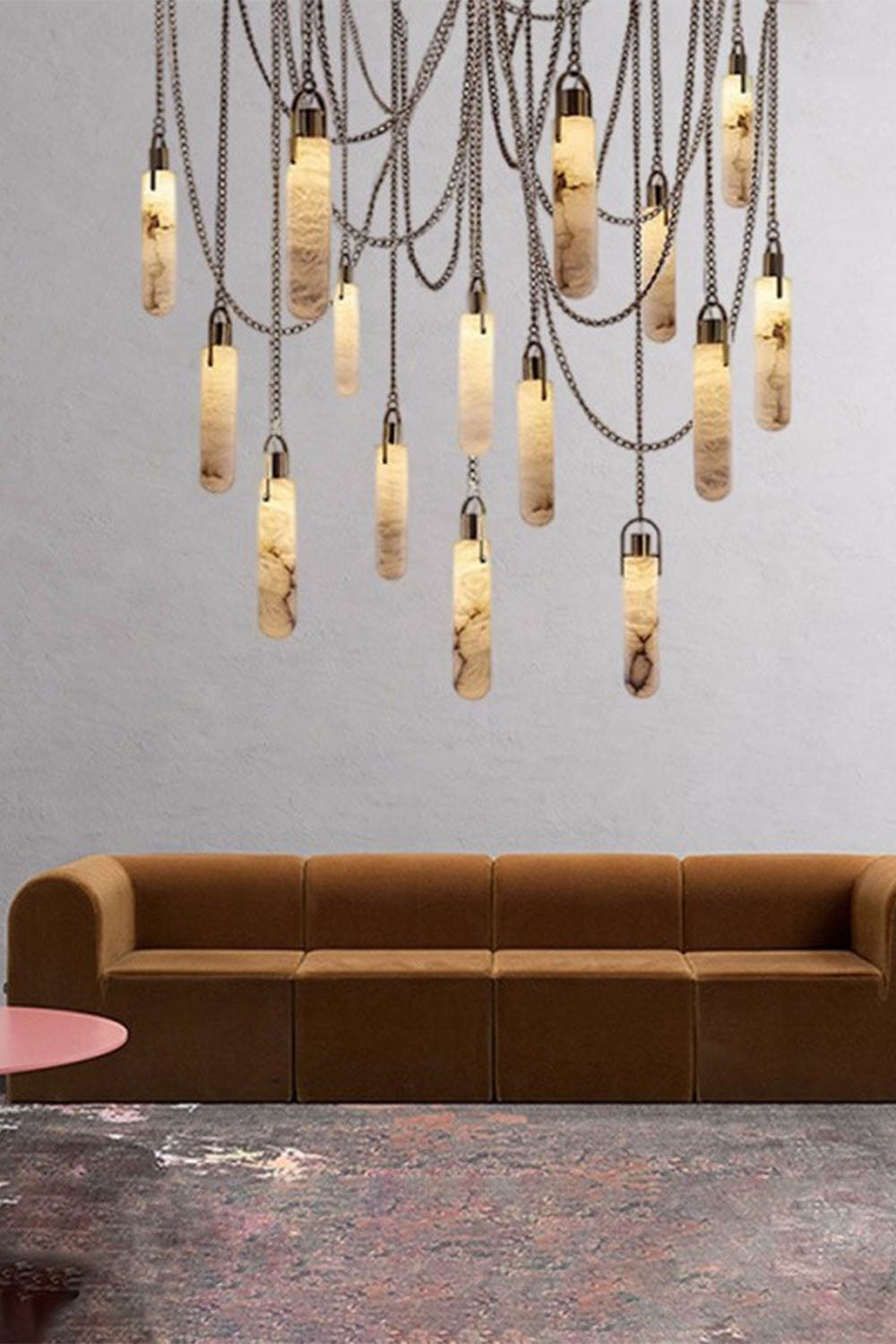 Multi-head Alabaster Cylindrical Chandelier - view 18 | morylighting