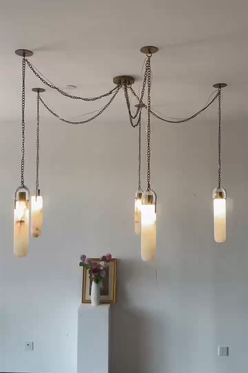 Multi-head Alabaster Cylindrical Chandelier - view 11 | morylighting
