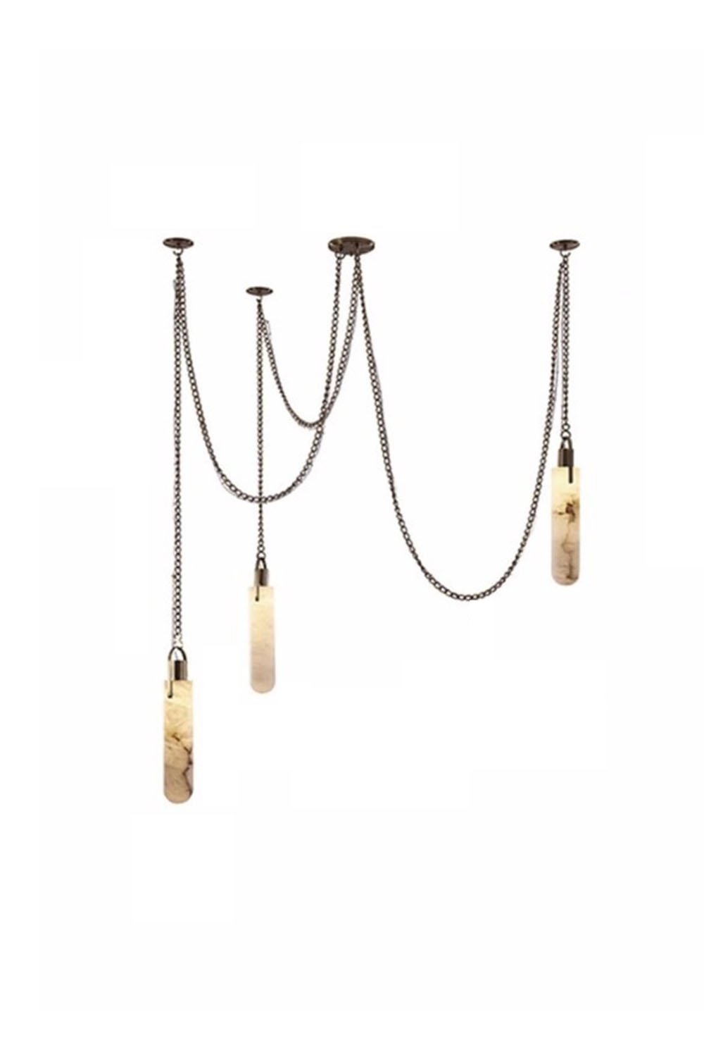 Multi-head Alabaster Cylindrical Chandelier - view 23 | morylighting