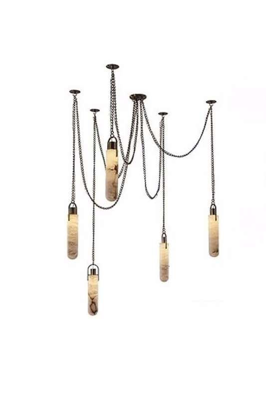 Multi-head Alabaster Cylindrical Chandelier | morylighting