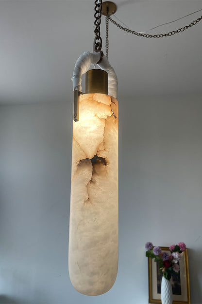 Multi-head Alabaster Cylindrical Chandelier - view 21 | morylighting