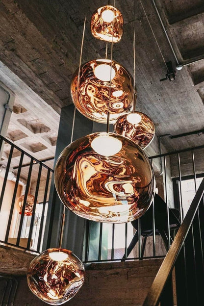 Multi Lava Round Chandelier