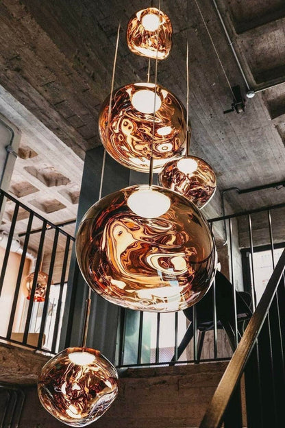 Multi Lava Round Chandelier