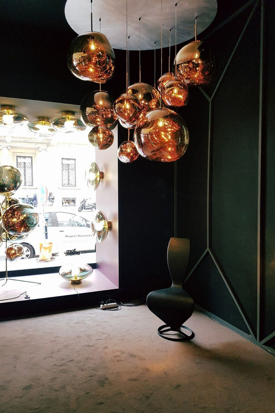 Multi Lava Round Chandelier