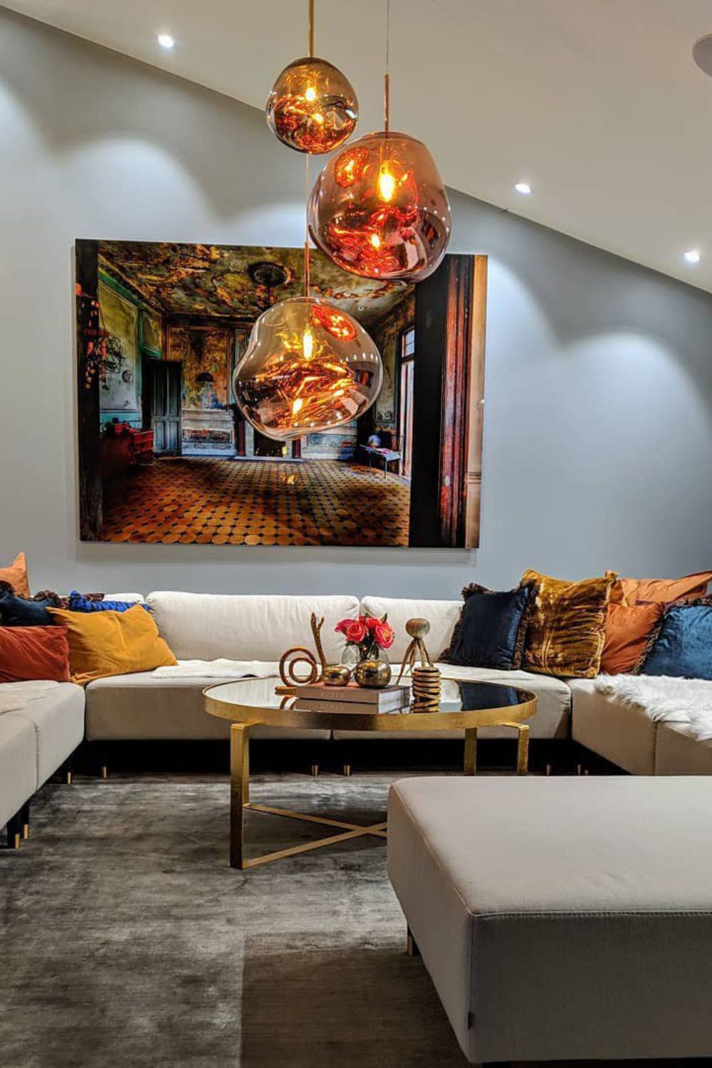Multi Lava Round Chandelier