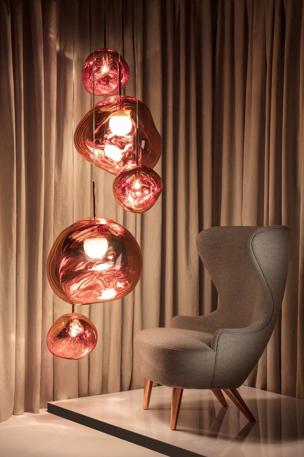 Multi Lava Round Chandelier