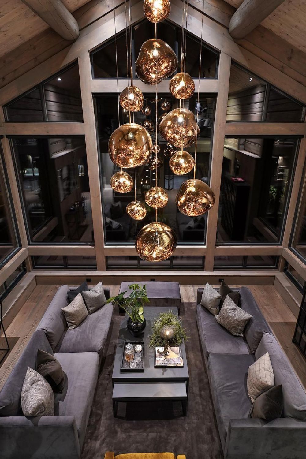 Multi Lava Round Chandelier