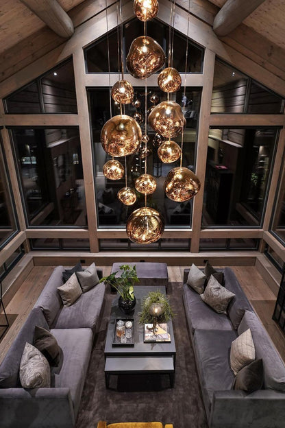 Multi Lava Round Chandelier