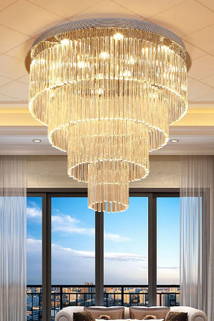 Multi Layers Round Raindrop Chandelier - morylighting
