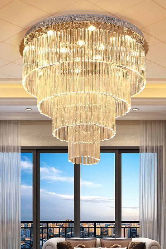Multi Layers Round Raindrop Chandelier - morylighting